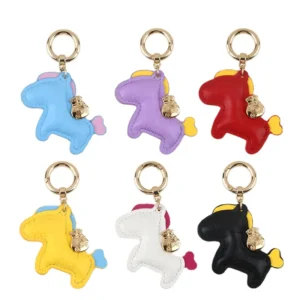 Pu Leather Horse Keychain Pendant