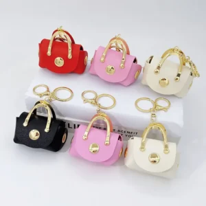Mini Pu Leather Handbag Keychain