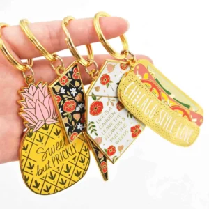 Gold Plated Metal Keychain